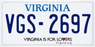 VA license plate VGS2697