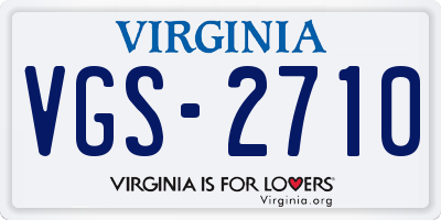 VA license plate VGS2710