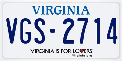 VA license plate VGS2714
