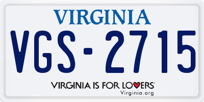 VA license plate VGS2715