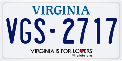 VA license plate VGS2717