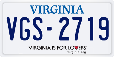 VA license plate VGS2719