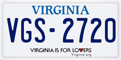 VA license plate VGS2720