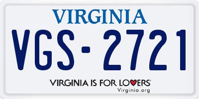 VA license plate VGS2721