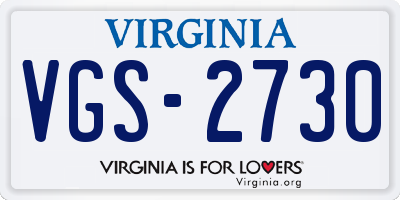VA license plate VGS2730