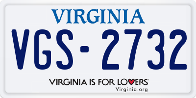 VA license plate VGS2732