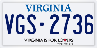 VA license plate VGS2736