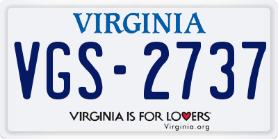 VA license plate VGS2737