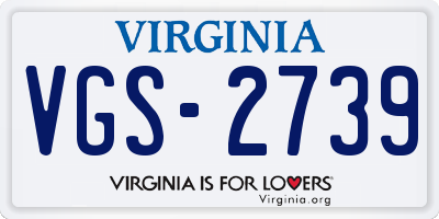 VA license plate VGS2739