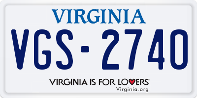 VA license plate VGS2740
