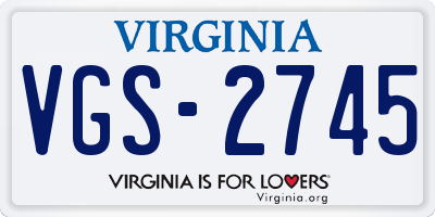VA license plate VGS2745