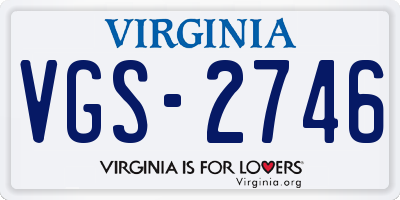 VA license plate VGS2746