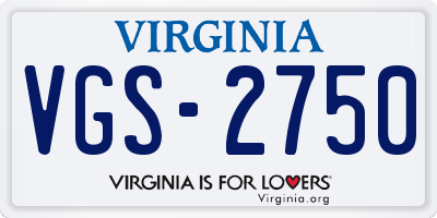 VA license plate VGS2750