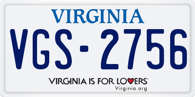 VA license plate VGS2756
