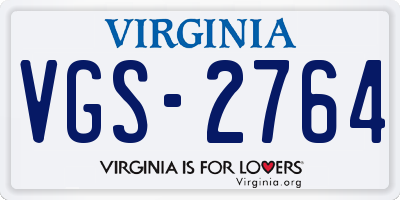 VA license plate VGS2764