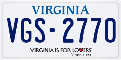 VA license plate VGS2770