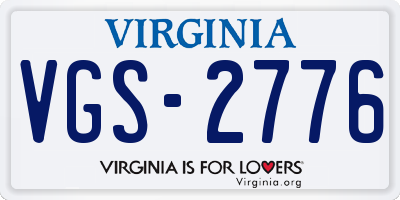 VA license plate VGS2776