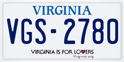 VA license plate VGS2780
