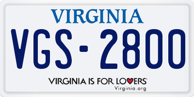 VA license plate VGS2800