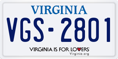 VA license plate VGS2801