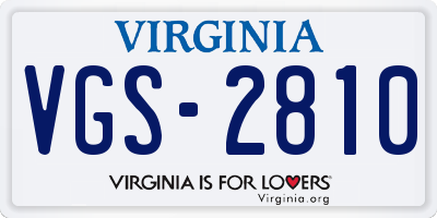 VA license plate VGS2810