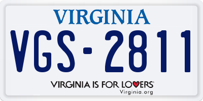 VA license plate VGS2811