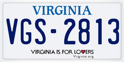 VA license plate VGS2813