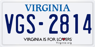 VA license plate VGS2814