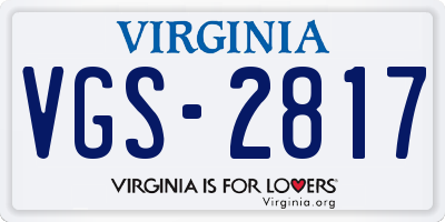 VA license plate VGS2817