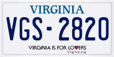 VA license plate VGS2820