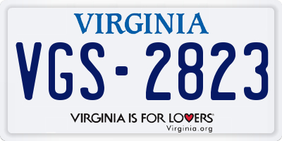 VA license plate VGS2823