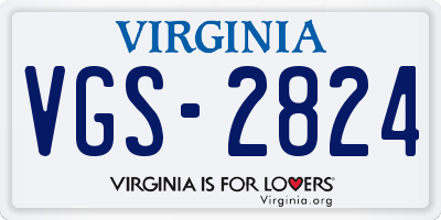 VA license plate VGS2824