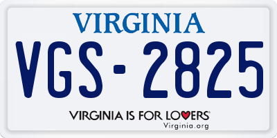 VA license plate VGS2825