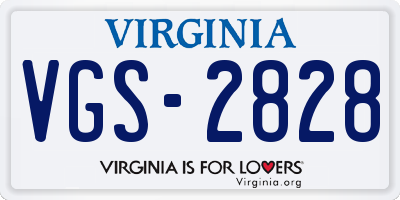 VA license plate VGS2828