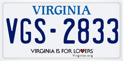 VA license plate VGS2833