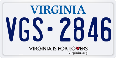 VA license plate VGS2846