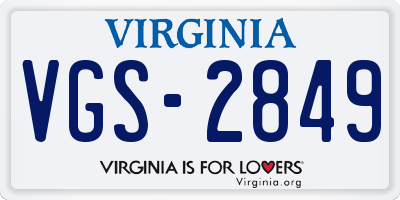 VA license plate VGS2849