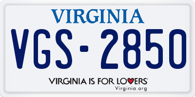 VA license plate VGS2850