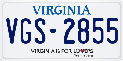 VA license plate VGS2855