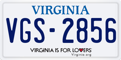 VA license plate VGS2856