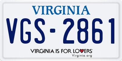 VA license plate VGS2861