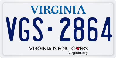 VA license plate VGS2864