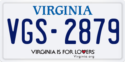 VA license plate VGS2879