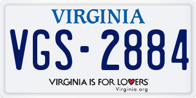 VA license plate VGS2884