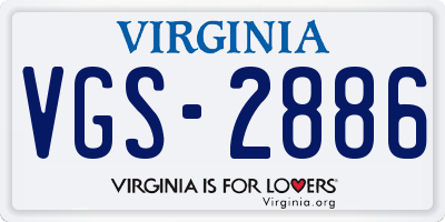 VA license plate VGS2886