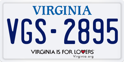 VA license plate VGS2895
