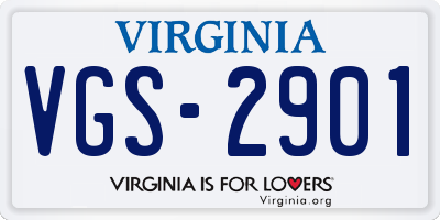 VA license plate VGS2901