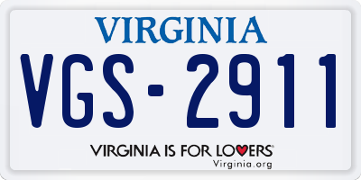 VA license plate VGS2911