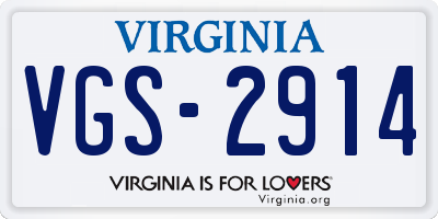 VA license plate VGS2914