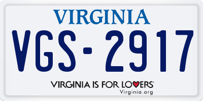 VA license plate VGS2917